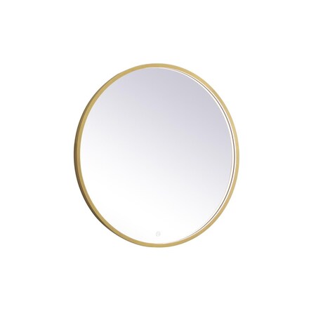 Blueprints 32 in. Pier 3000K 4200K & 6400K LED Mirror with Adjustable Color Temperature in Brass BL2221081